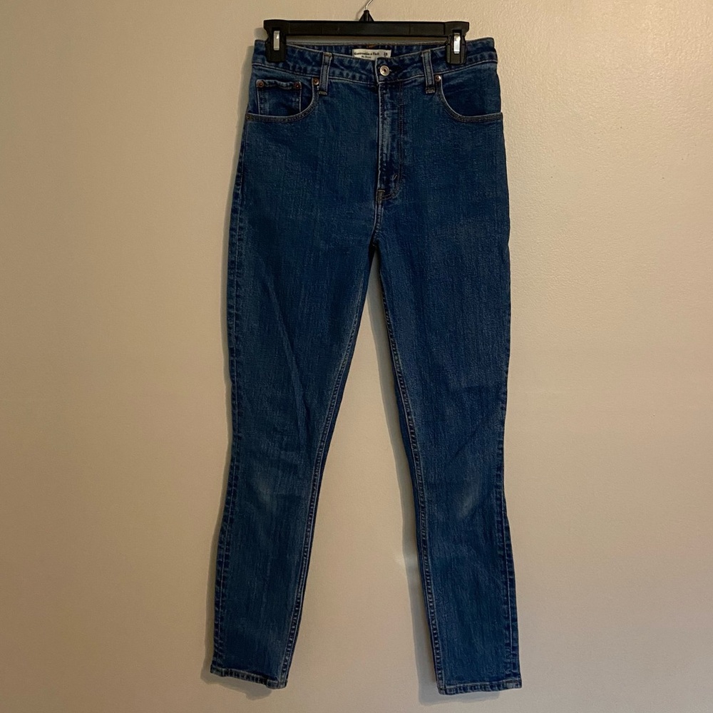 Abercrombie and Fitch LONG Dark Wash High Rise Skinny Jeans